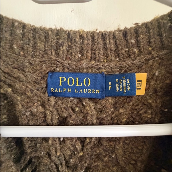 Ralph Lauren Deep Green Cable Knit V-Neck Sweater - Picture 3 of 3